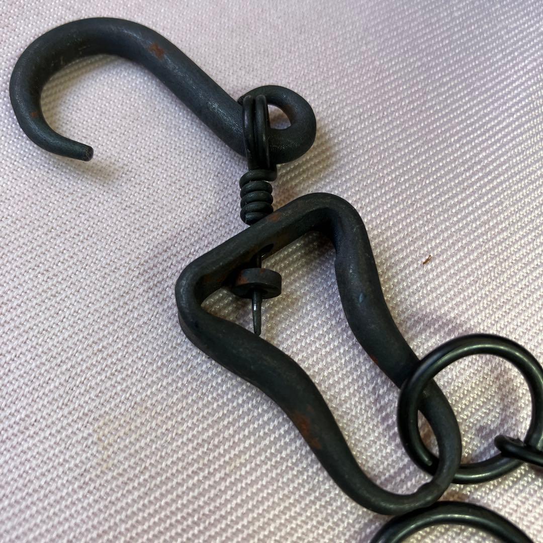 唐銅製　吊り下げ花器　満月尺0万月　池坊　美品　チェーン付き