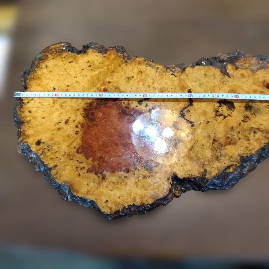 花梨テーブル 不規則形状 黄褐色