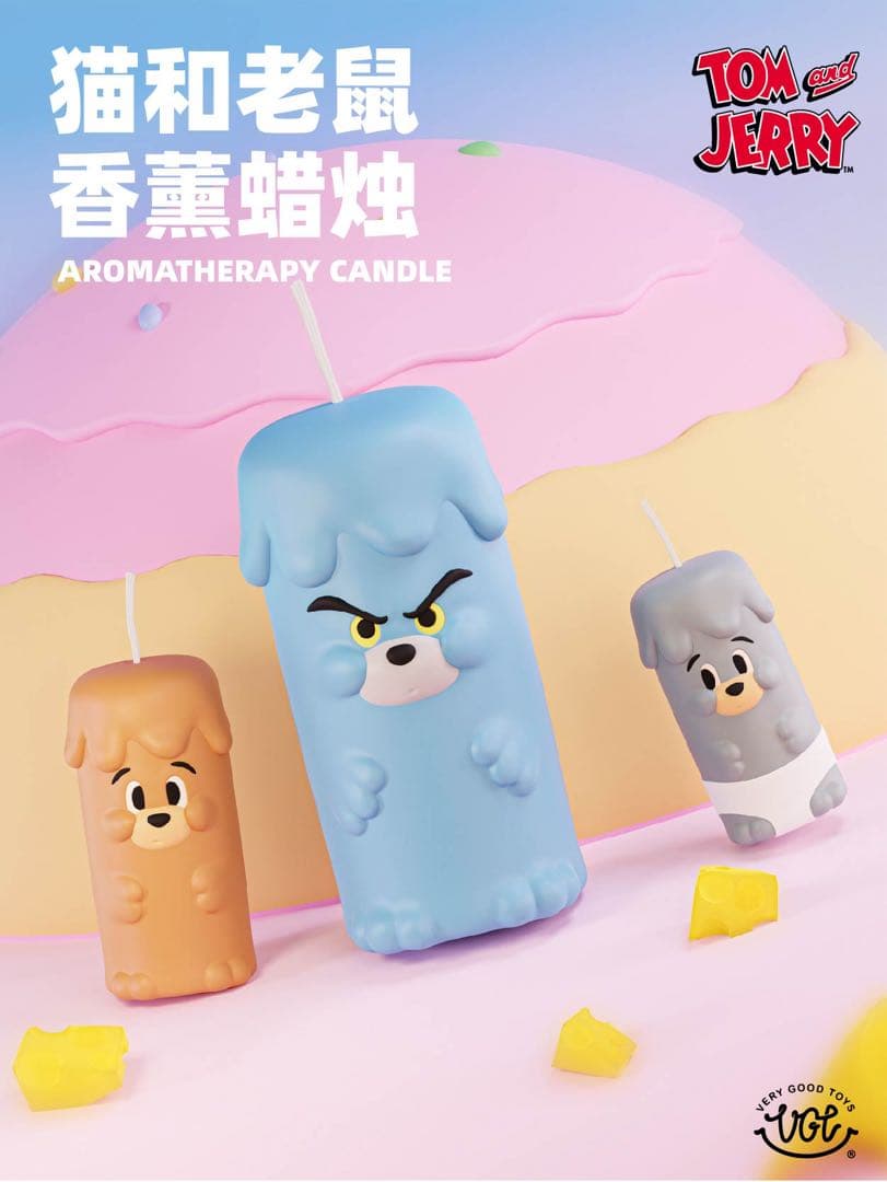 トムとジェリー　アロマ・キャンドル　可愛い　3人セット　プレゼント　インテリア