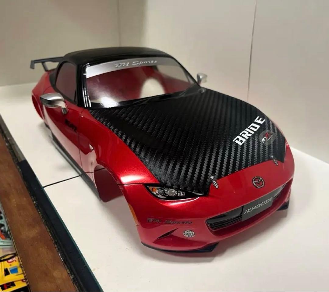 ラジコン 1/10 タミヤXB マツダ ロードスター レッドボディとタイヤセット