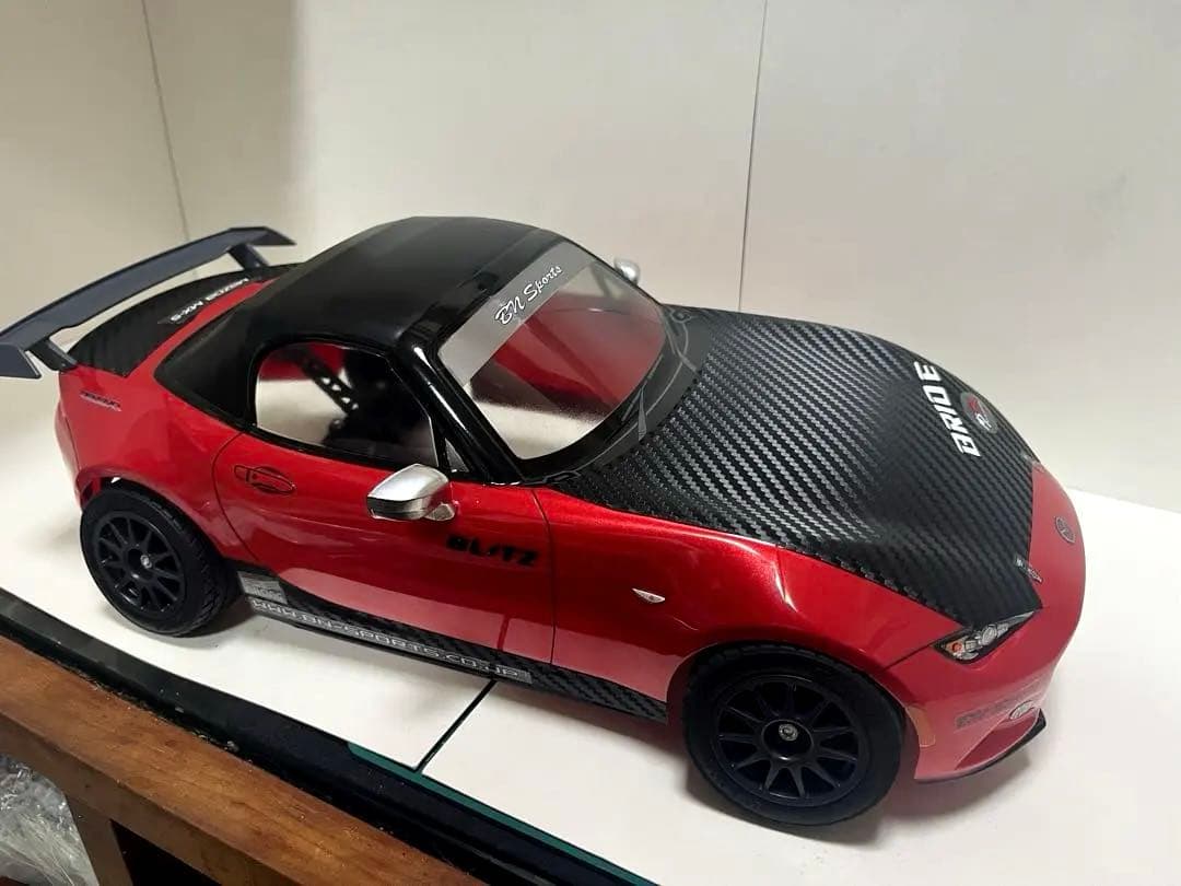 ラジコン 1/10 タミヤXB マツダ ロードスター レッドボディとタイヤセット