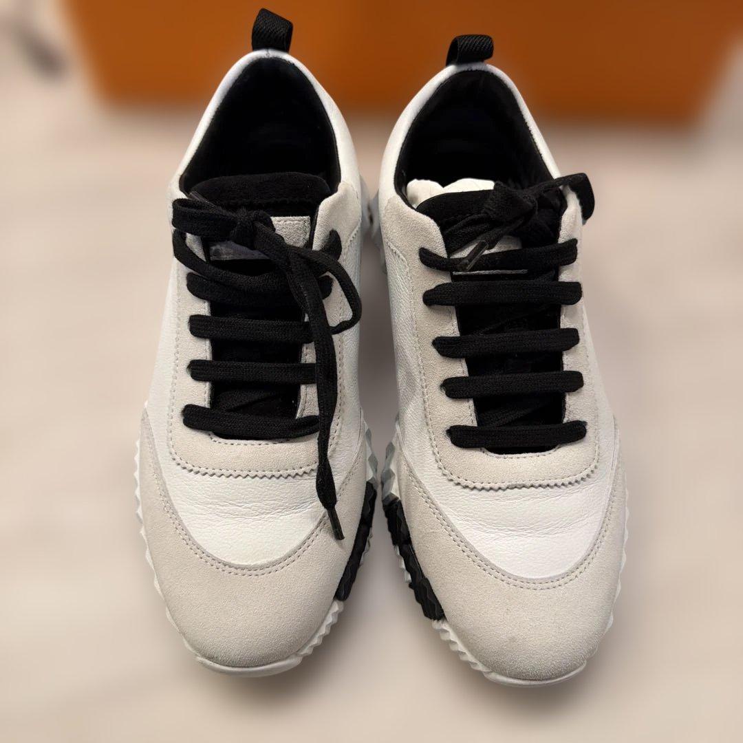 Hermès ホワイトレザー スニーカー　バウンシング 26.5