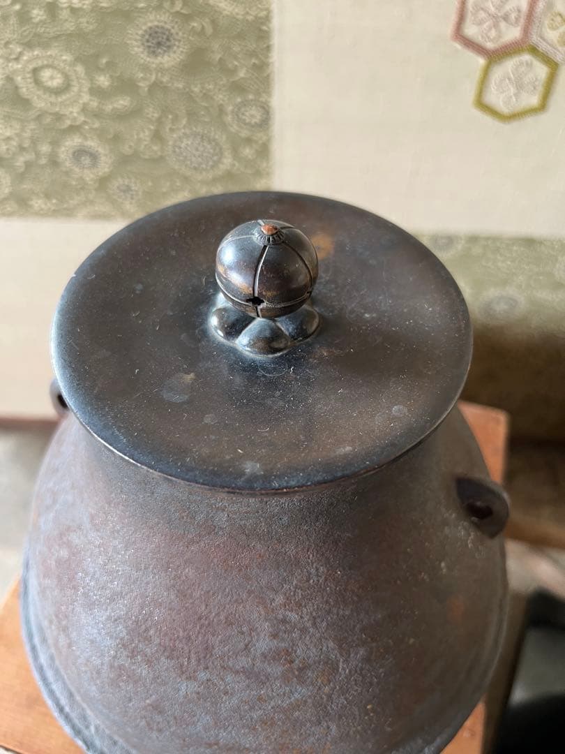 鶴首釜　釜師　藤兵衛　風炉型電熱器セット　茶道具　茶釜