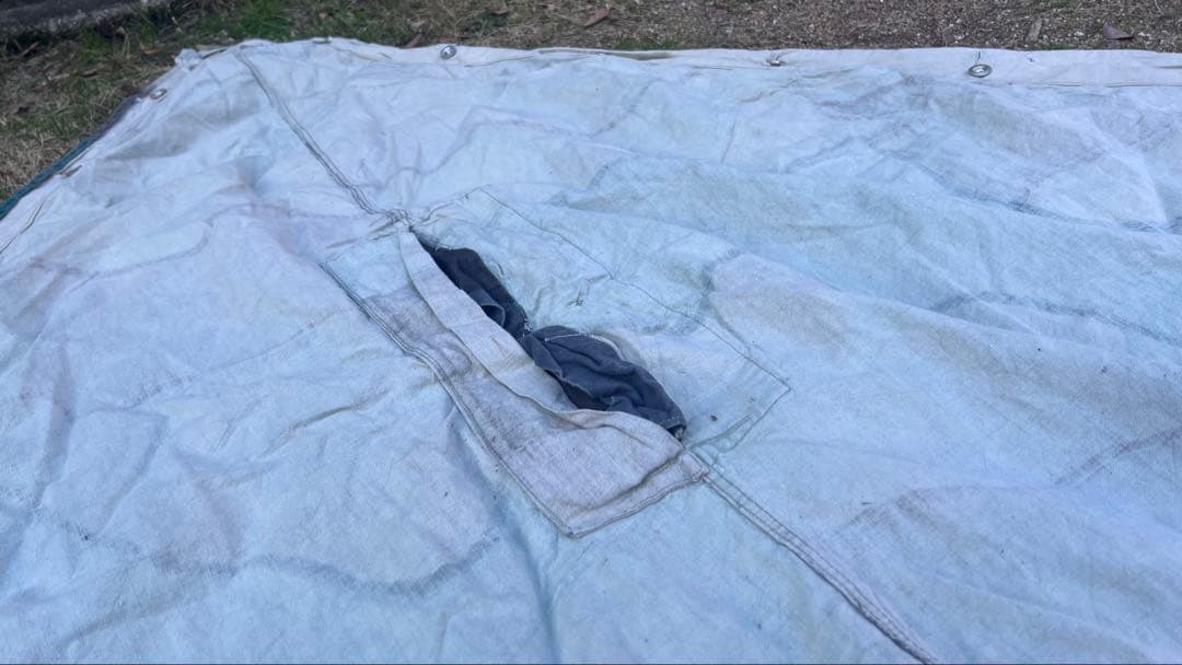 スウェーデン軍 三角 軍幕 USED コットン③