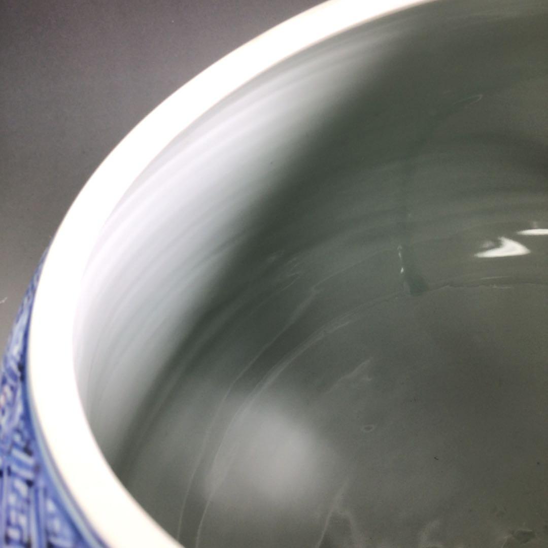 Ｐ８９０　水指　『平安　高野昭阿弥造』『染付祥瑞写』『蜜柑水指』　共箱　茶道具