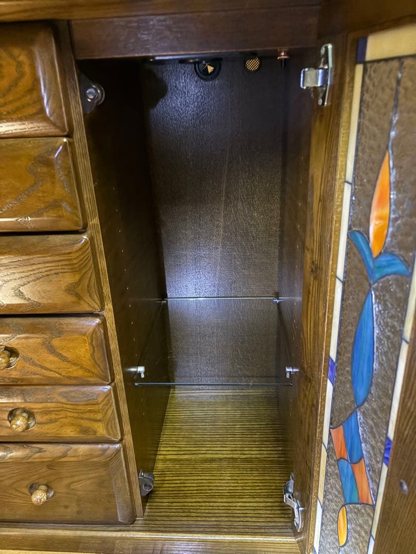 英国調 ステンドグラス キャビネット 三越ブルージュ風 アンティーク