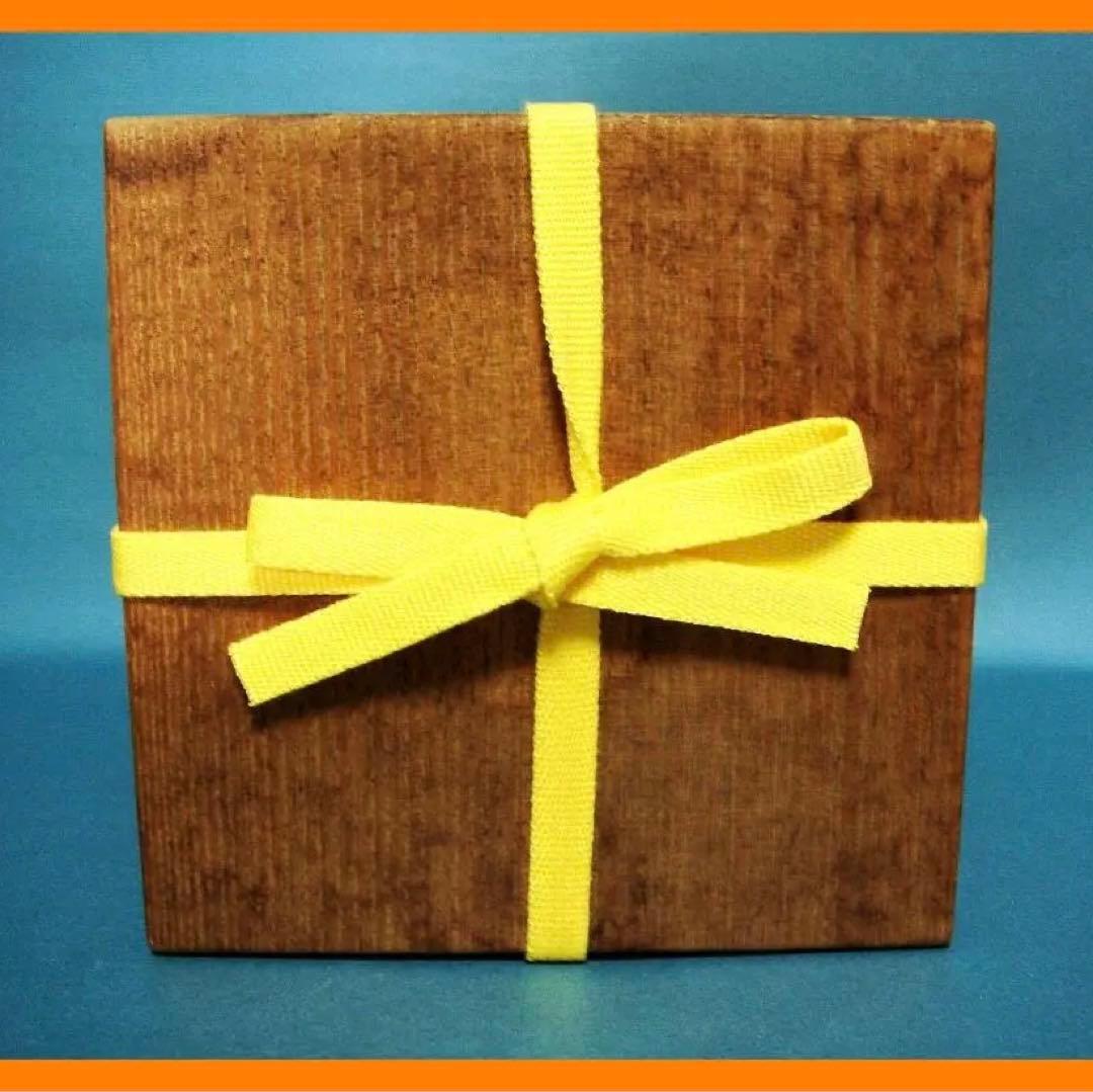 270『古い空箱（四方桟 紐付き）』黄　/骨董品 古美術 アンティーク 古玩