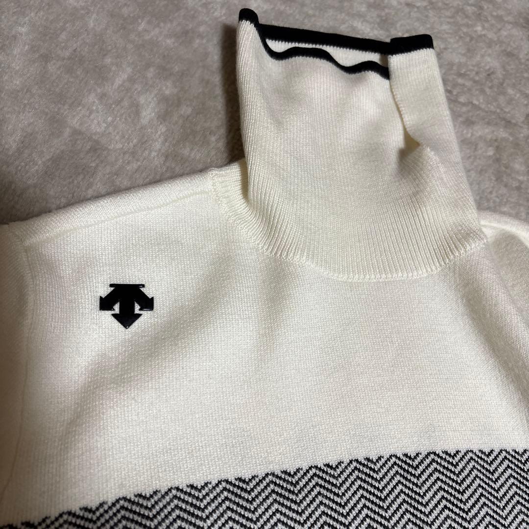 お値下げ不可…デサント　黒白　ニット　M 美品