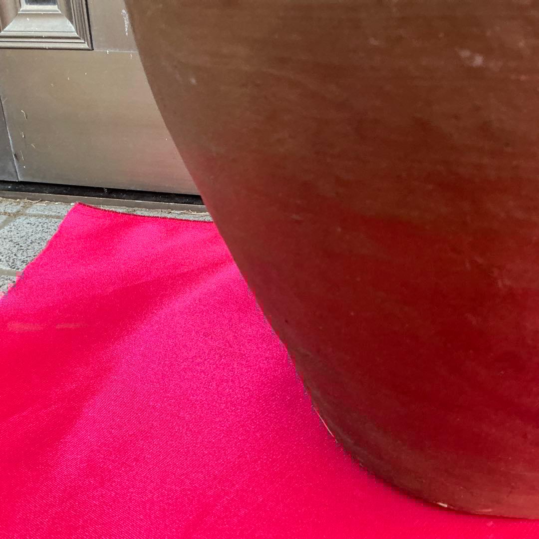 備前焼　茶色　陶器製　花瓶　備前窯　『中壺』　耳有り