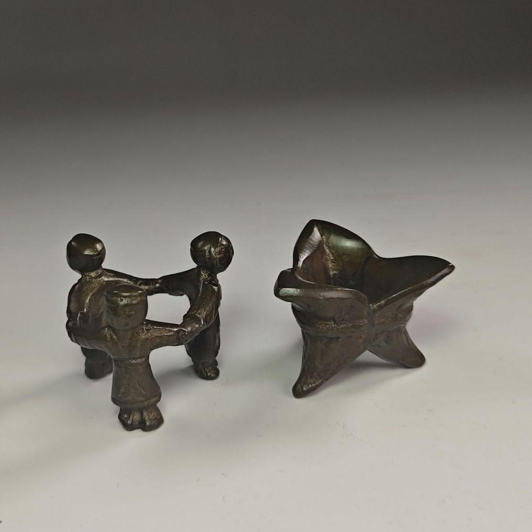 ウ304 七種蓋置『金谷浄雲作』『唐銅 七種蓋置　共箱』茶道具