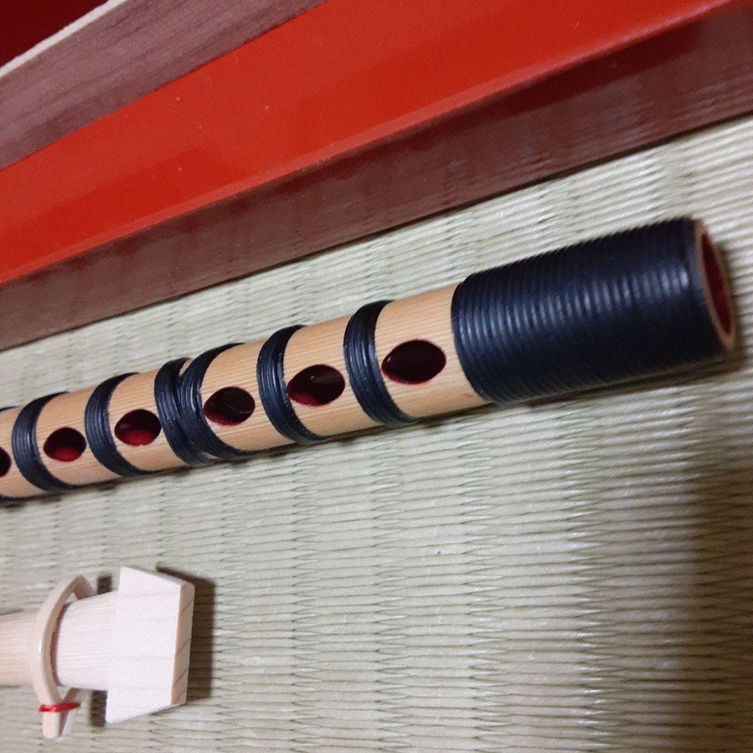 雅楽　篳篥　白竹　籐巻き　リード図紙付き