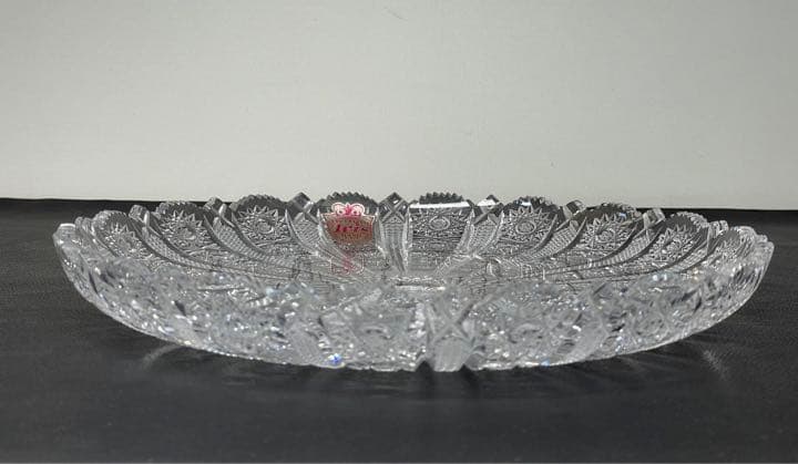 ボヘミア　クリスタル  HAND CUT 28cm 大皿　硝子　ガラス