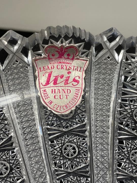 ボヘミア　クリスタル  HAND CUT 28cm 大皿　硝子　ガラス