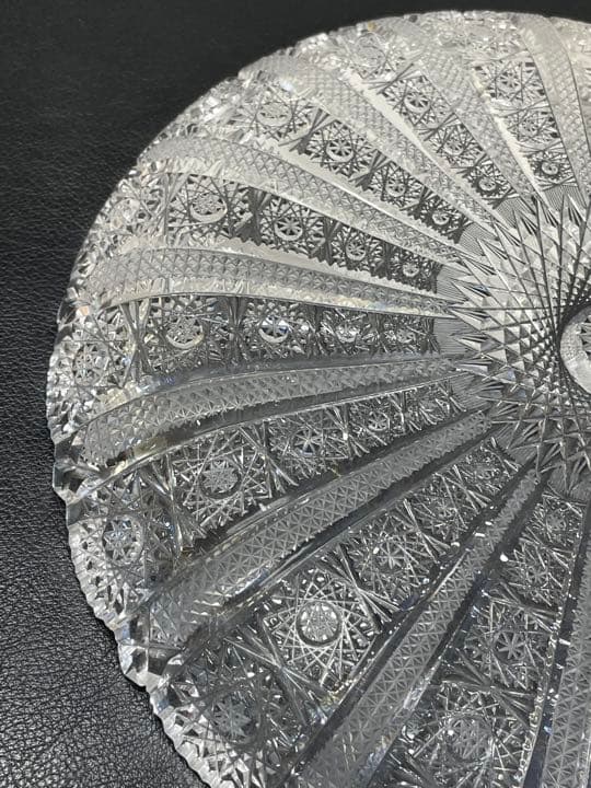 ボヘミア　クリスタル  HAND CUT 28cm 大皿　硝子　ガラス