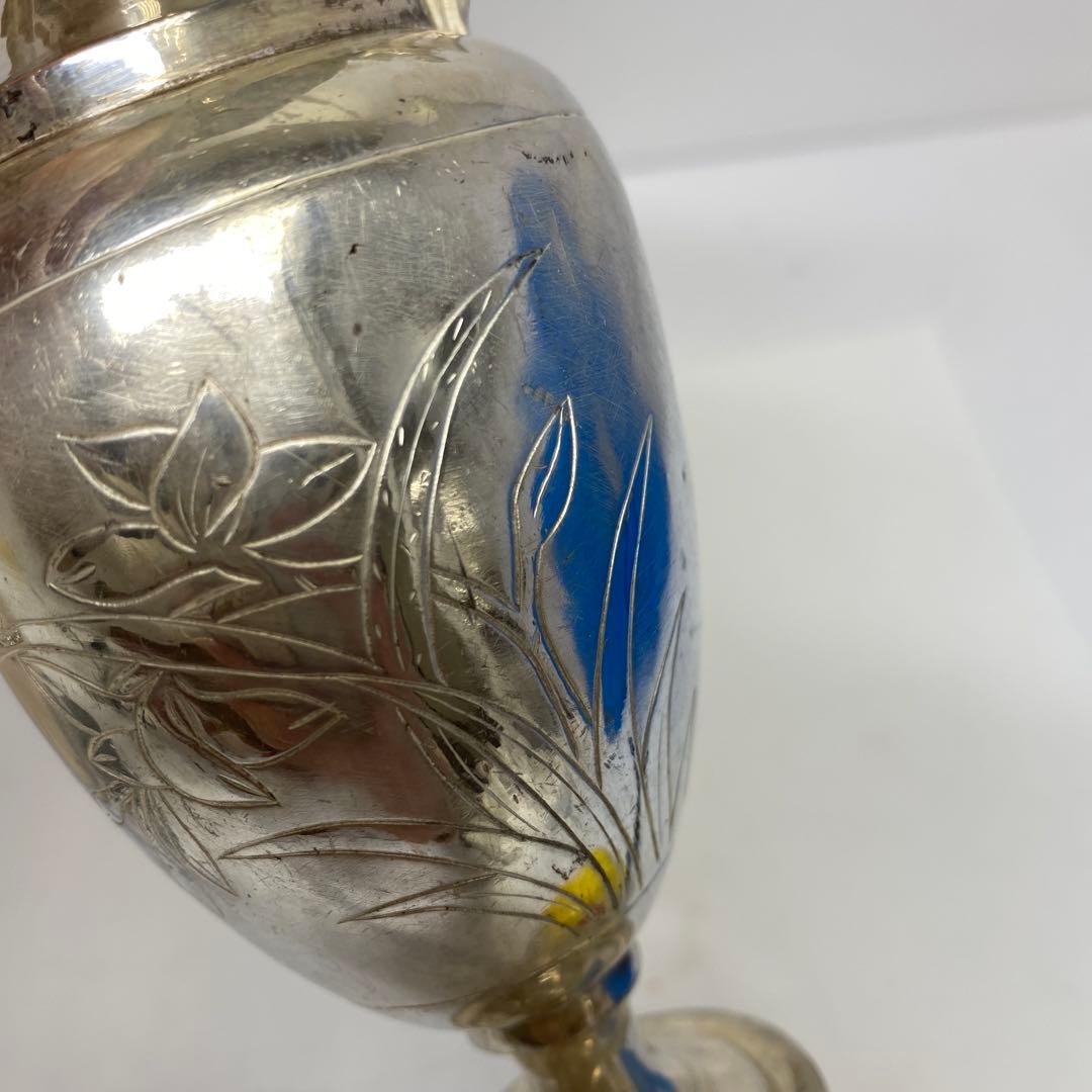 中国清時代　銀製　花器一対　248g 東さ8-0107☆2F