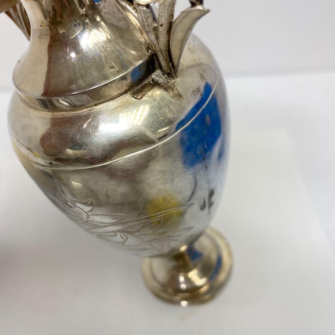 中国清時代　銀製　花器一対　248g 東さ8-0107☆2F