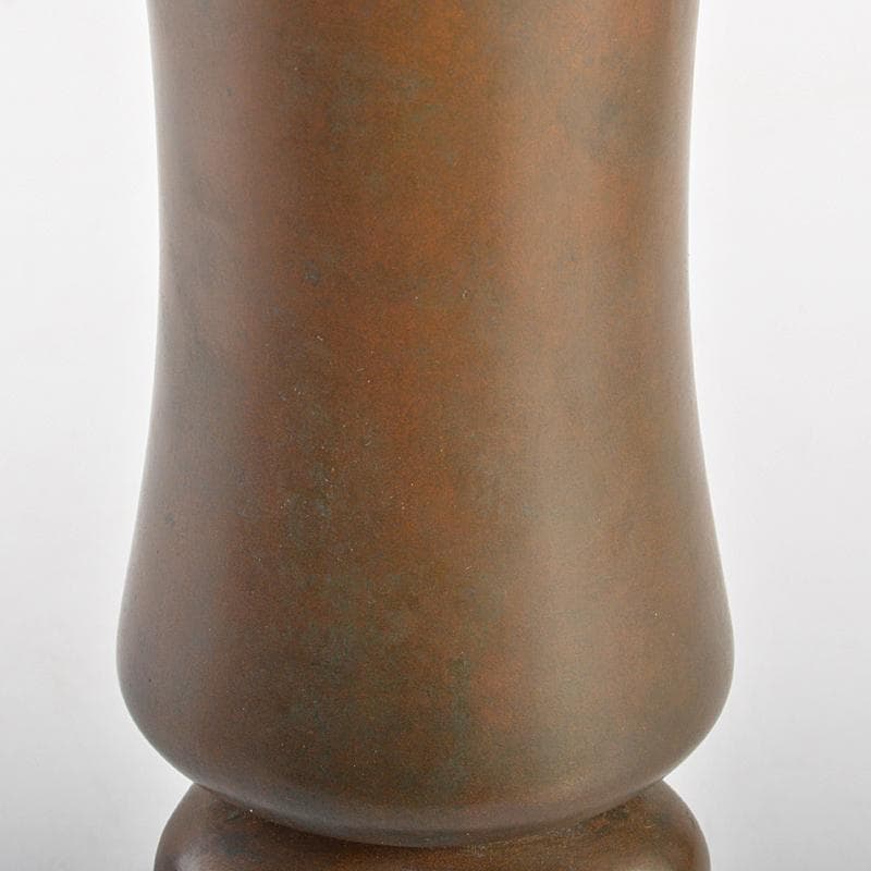 人間国宝　長野垤志作　青銅　象足花生　花瓶　共箱　U　R7307