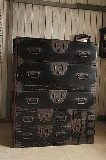 時代　庄内箪笥　2段　時代家具　収納タンス　古家具