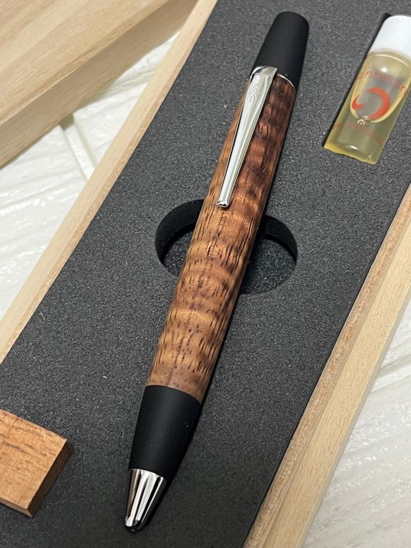 野原工芸 ハワイアンコアカーリー ボールペン　ロータリー SANZO シルバー