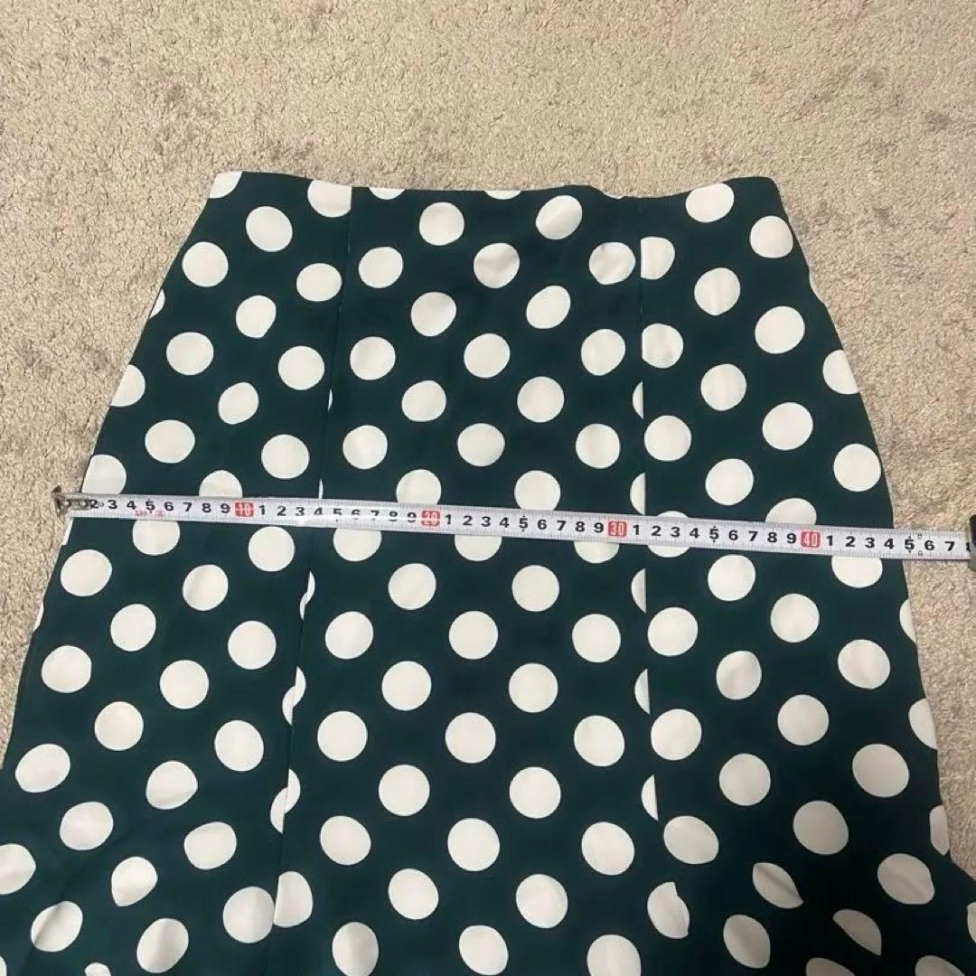 フラメンコスカート 水玉ダークグリーン　Sサイズ