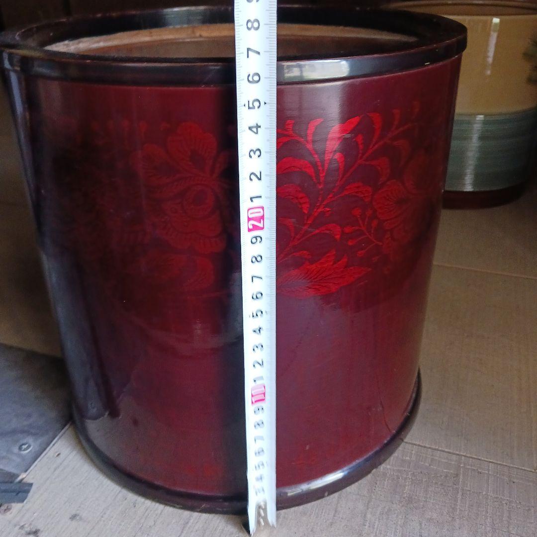 ☆火鉢(灰つき)☆美しい植物の図柄　置物 　鉢カバー　アンティーク　古い日用品