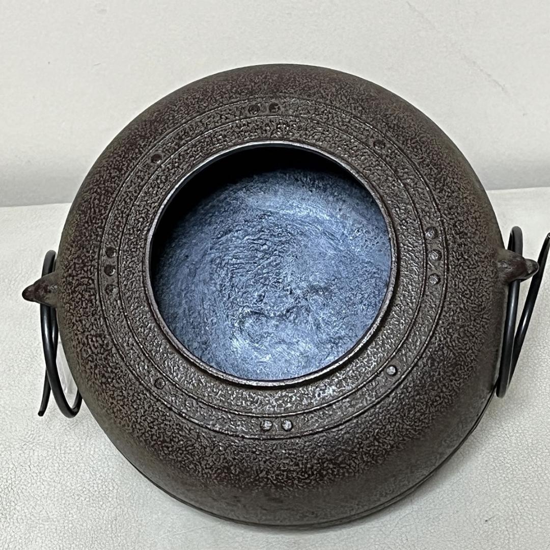 佐藤浄清 利休好写 万代屋釜 共箱 茶釜 茶道具 【k3684】