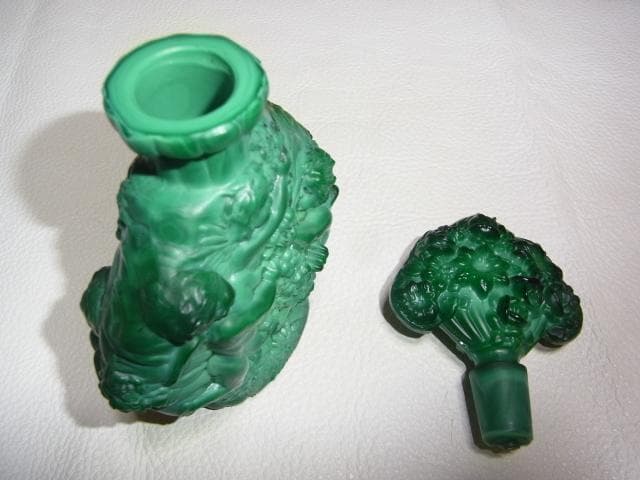 小柴外一 幻の技法◆岩城硝子 パート・ド・ヴェール 香水瓶『花や天使』瑪瑙ガラス