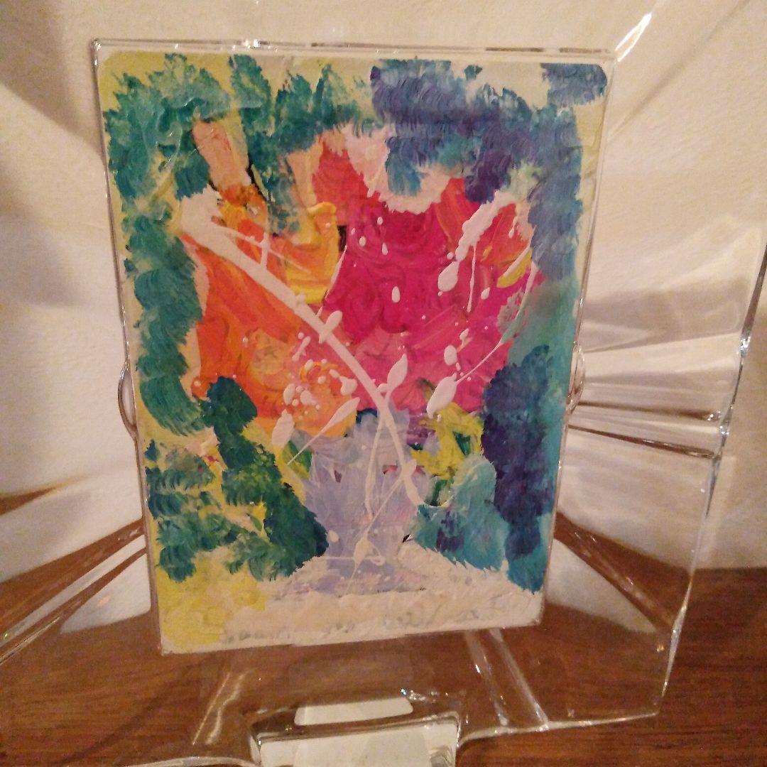 クリスタルローズ、薔薇のガラス絵、ウェッジウッドのフレーム