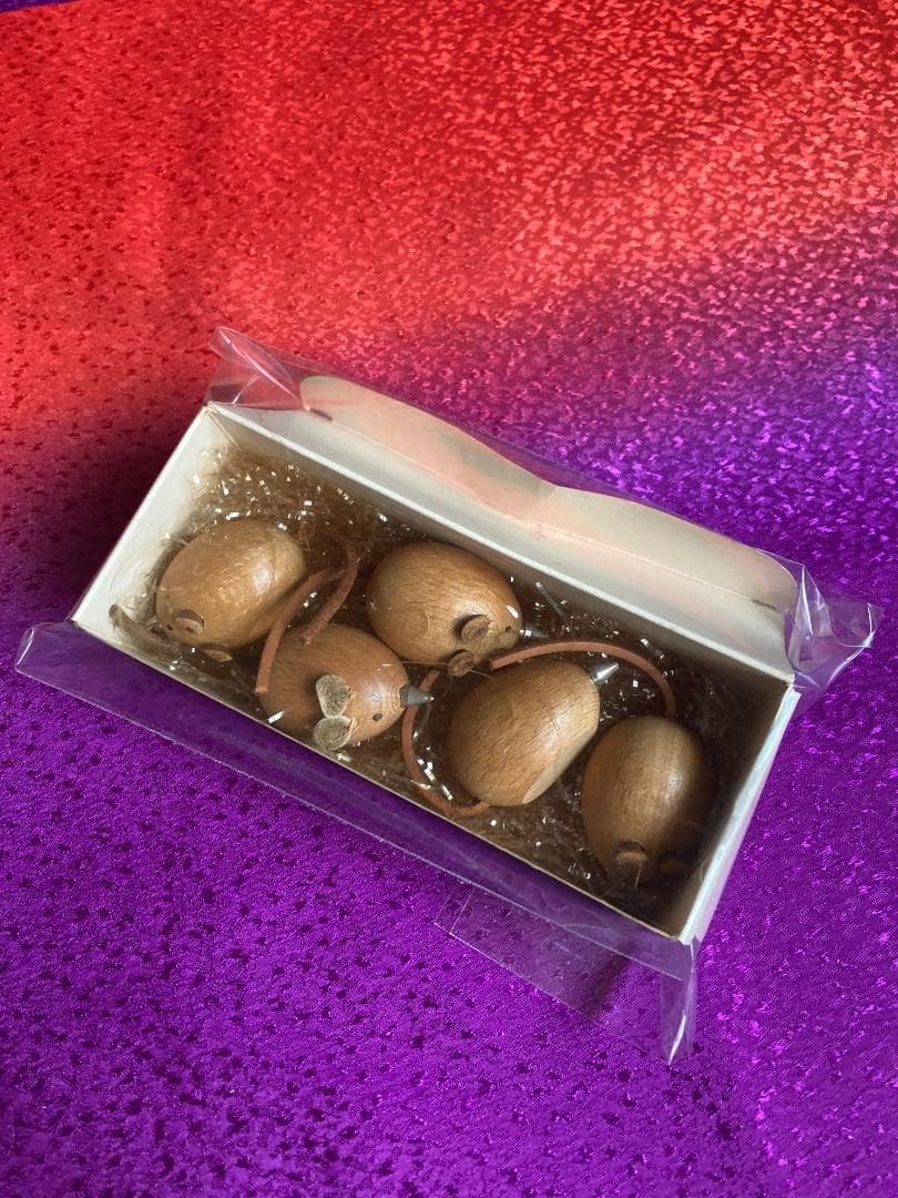 木製 ねずみ オブジェ 5体 セット ネズミ mouse レトロ