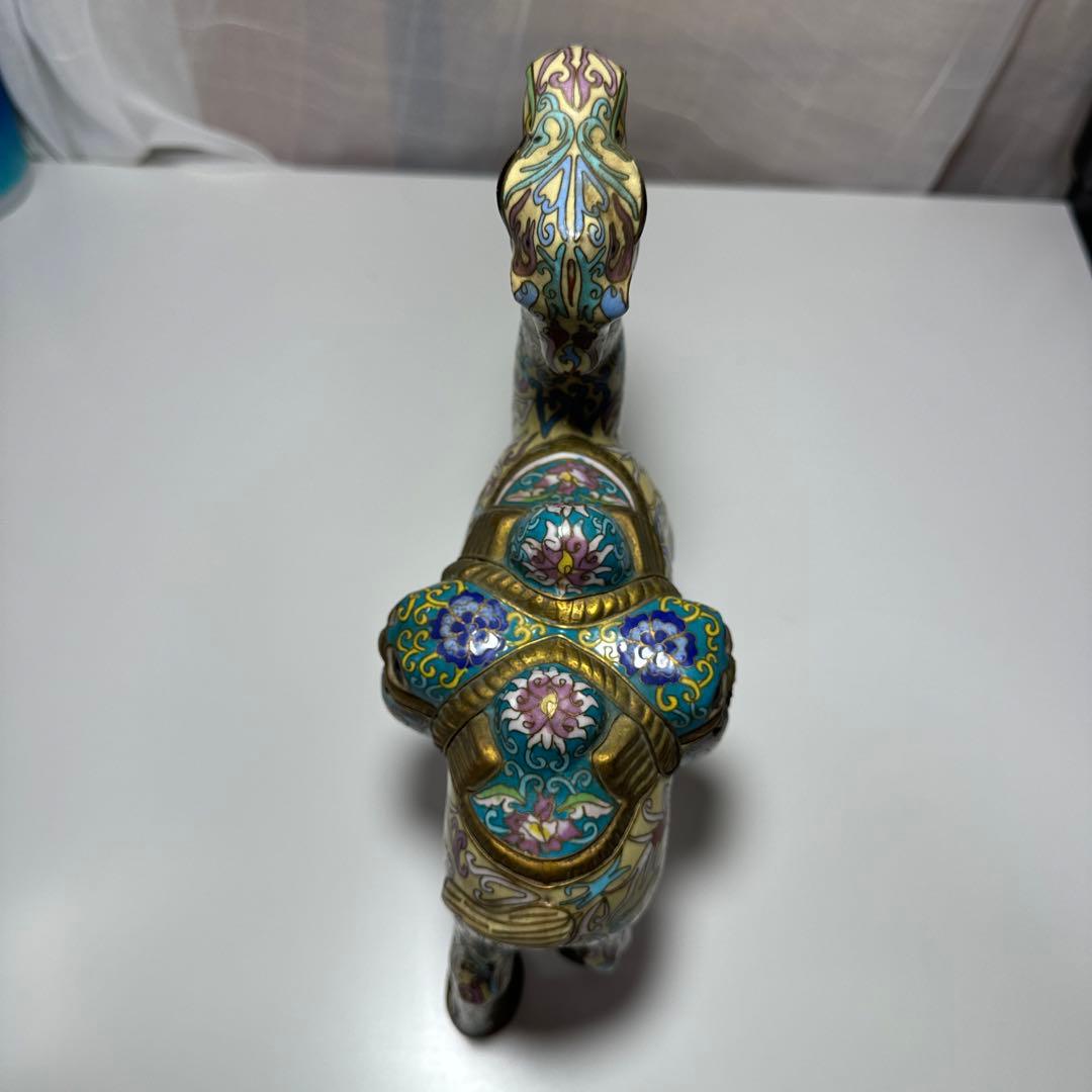 19世紀 景泰藍（七宝焼き）駱駝 置物 インテリア 骨董 アンティーク 美品