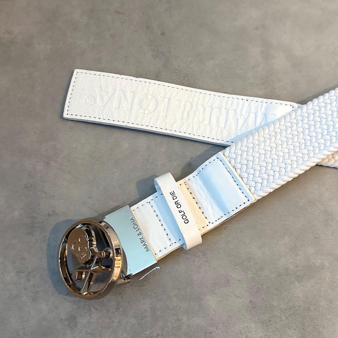 美品 ★ MARK&LONA ベルト レザー 革 ホワイト 正規品