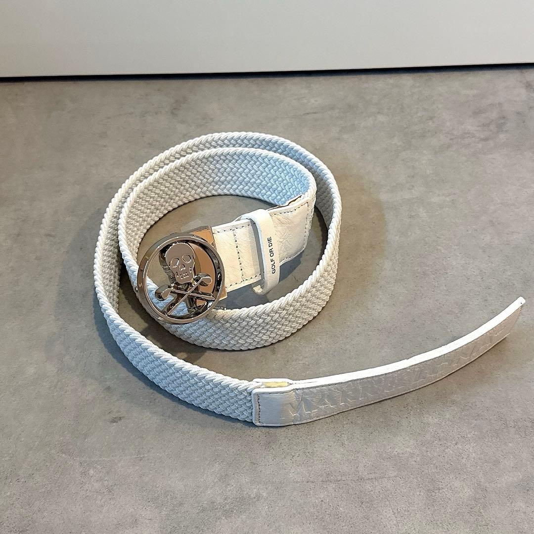 美品 ★ MARK&LONA ベルト レザー 革 ホワイト 正規品