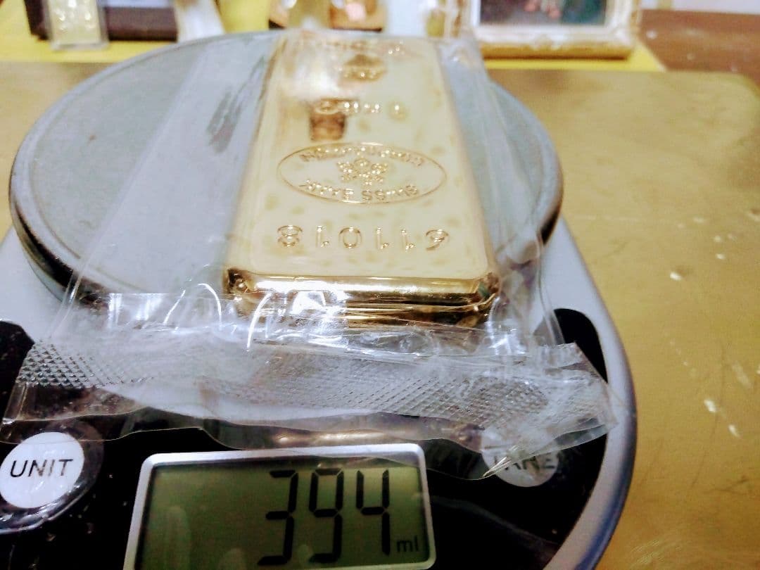 参考品.Swiss Bank ３８８g位.純金バー 999.9.裏画24KG有り