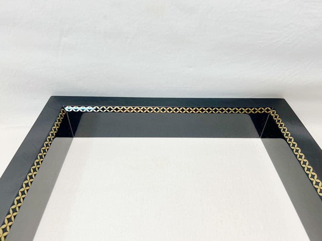 未使用 茶道具 村田宗覚造 木製黒真塗 七宝蒔絵 炉縁 共箱