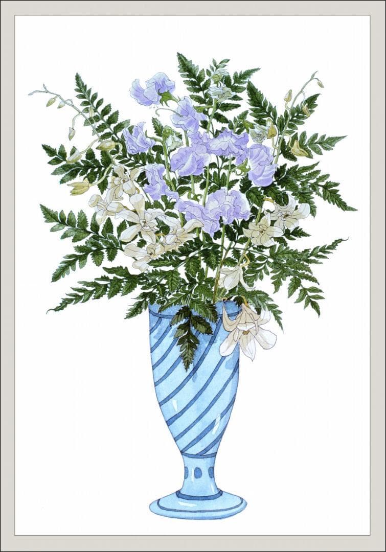 国際展作家「蘭とスイトピー」ル・サロン入/植物画/D・リトグラフ/安野光雅の影