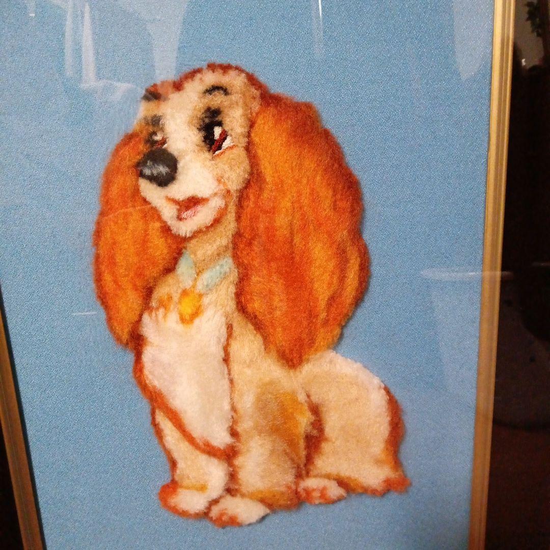 [レトロ]ディズニーわんわん物語レディ　刺繍絵画