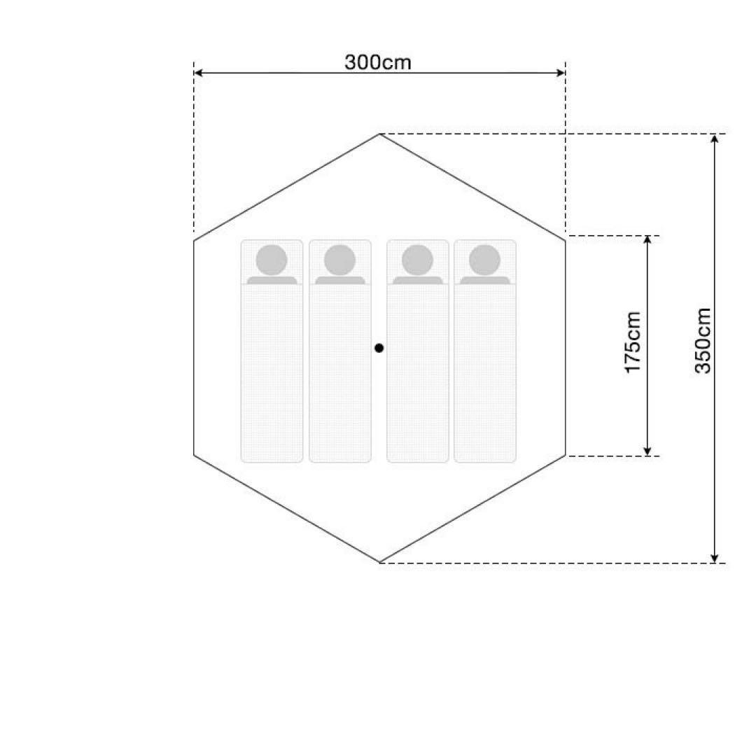 ワンポールテント 専用グランドシート付 4人用 ポリコットン FIELDOOR