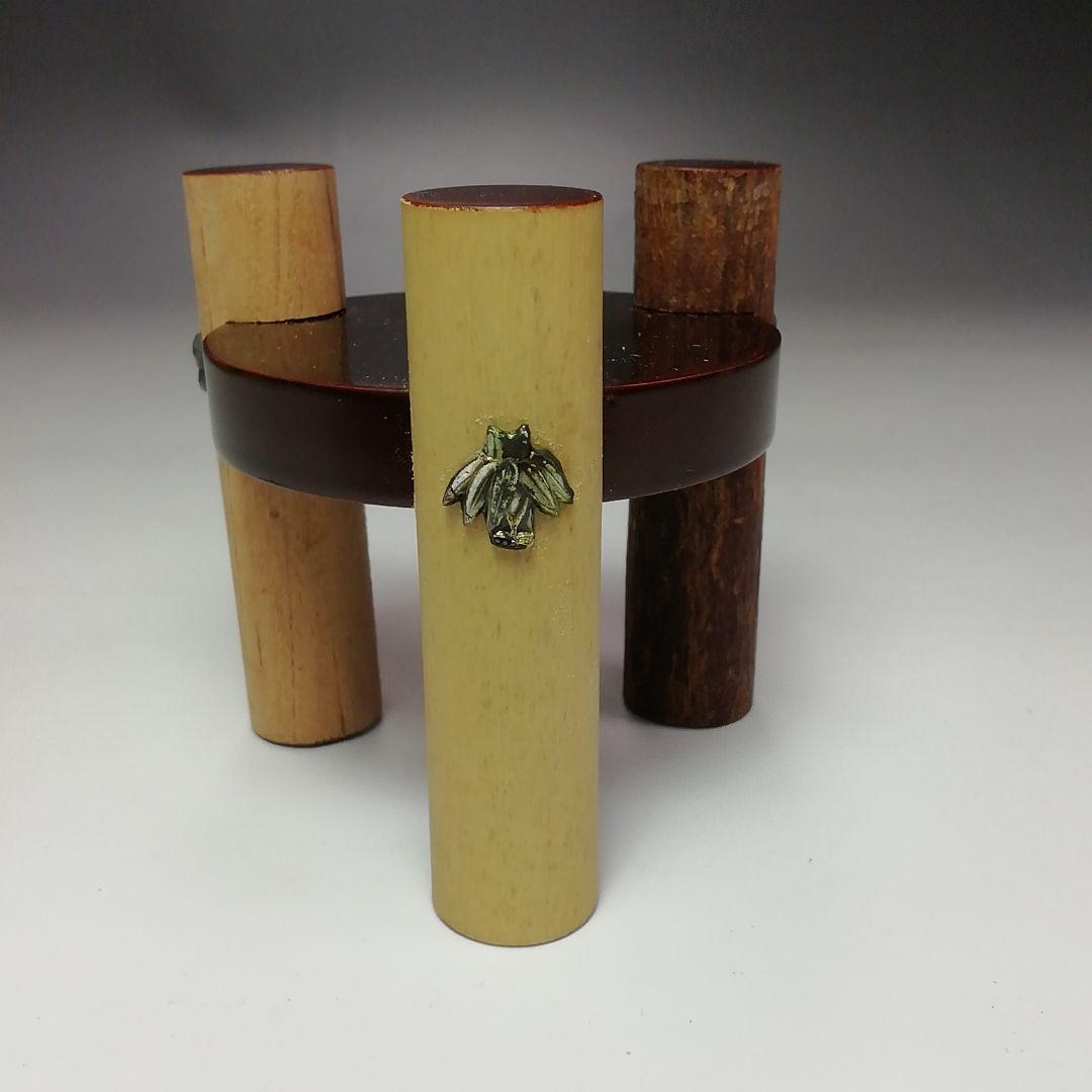 Ｓ３２４　蓋置　『松竹梅』『平安　伊藤表正作』『木製』　共箱　茶道具