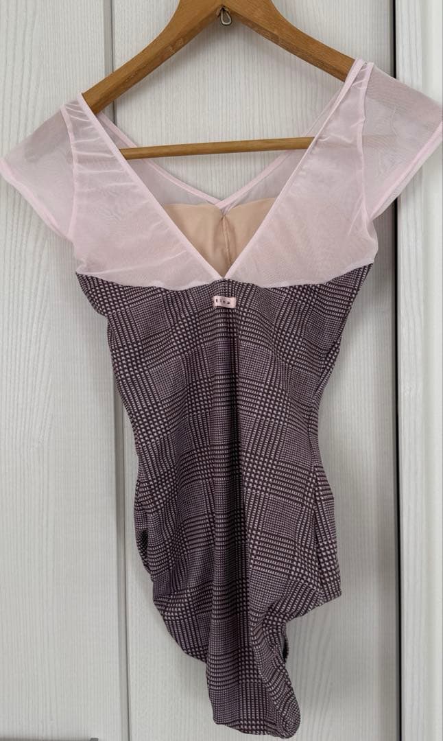 Stina レオタードtype H half sleeve / グレンチェック