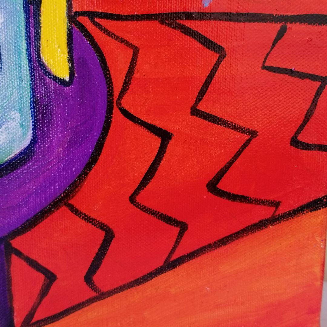 油絵　専用　マティスっぽい金魚と猫のいる部屋