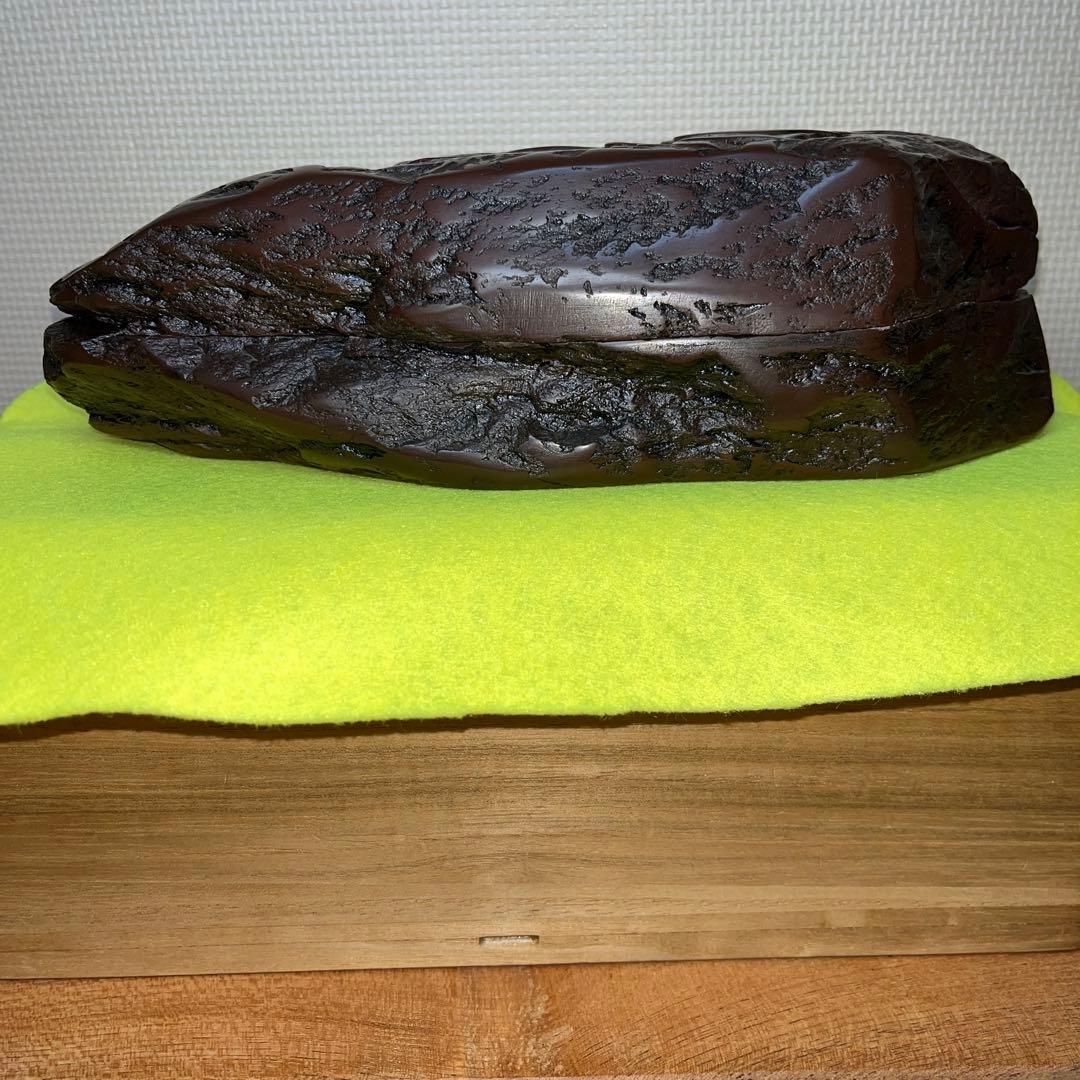 ⭕️赤間硯　新品美品　柳猛作　柳井赤間硯製作所　共蓋付き　工藝　3.5kg超