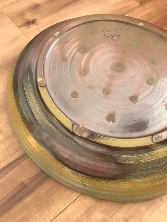 【陶芸作家】備前焼・大皿(飾り皿)台付