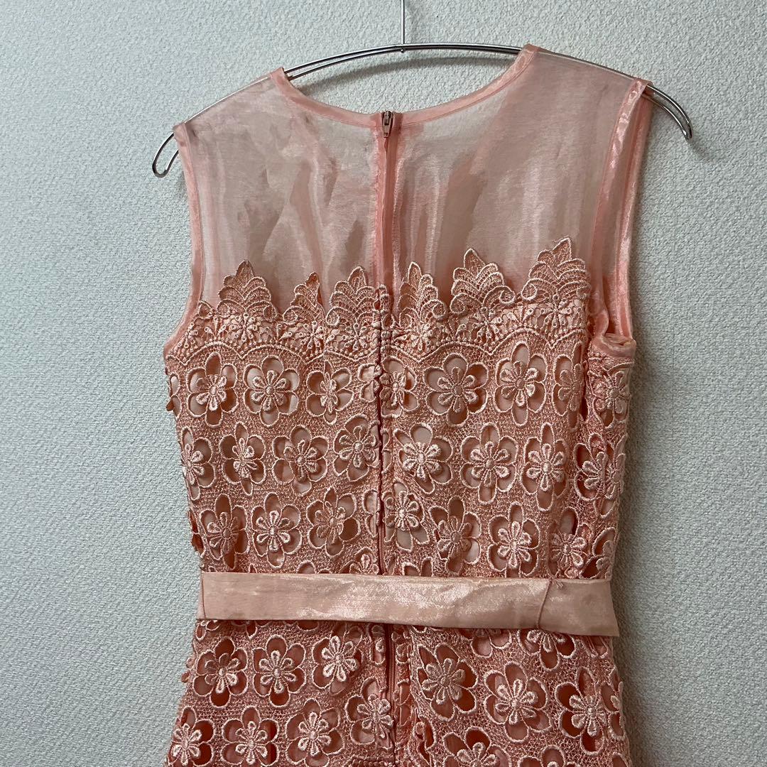 ピンク 花柄レース ダンスドレス