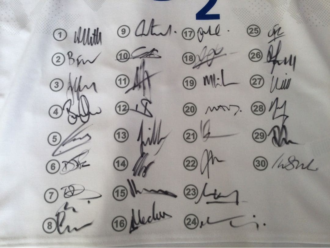 イングランド代表 2020オータムネーションズ選手30名 直筆サインジャージ