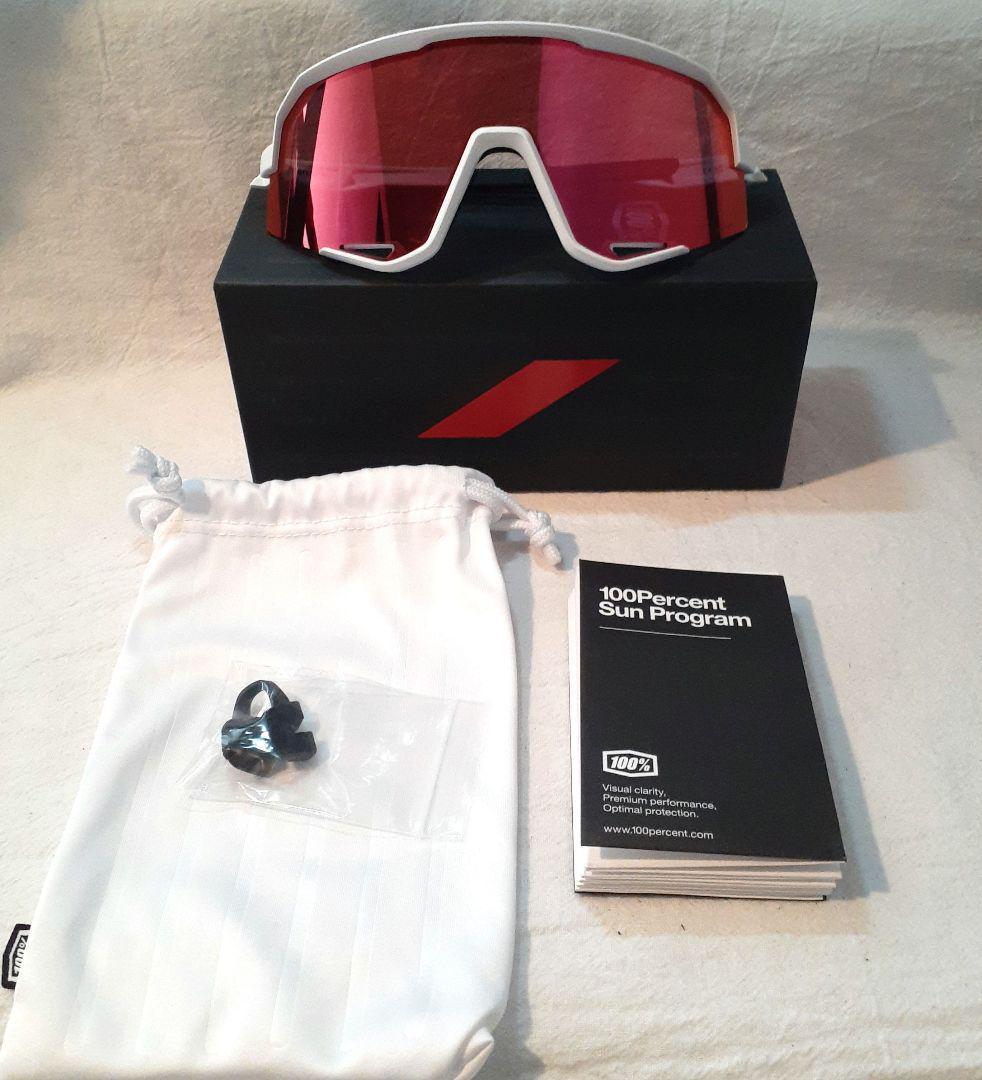 100% Slendale ホワイト レッドミラーレンズ ワンハンドレッド