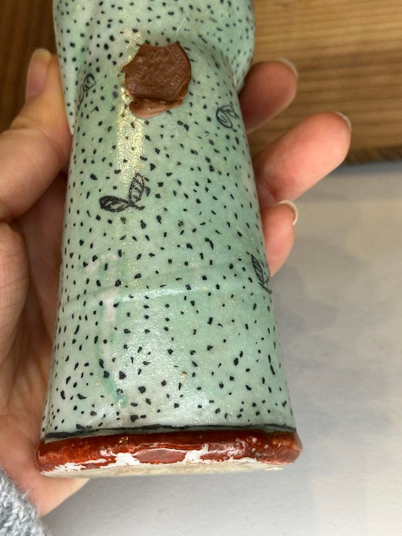 中国美術 清時代 粉彩 人物置物 共箱付 火漆封印有 骨董品 古陶磁