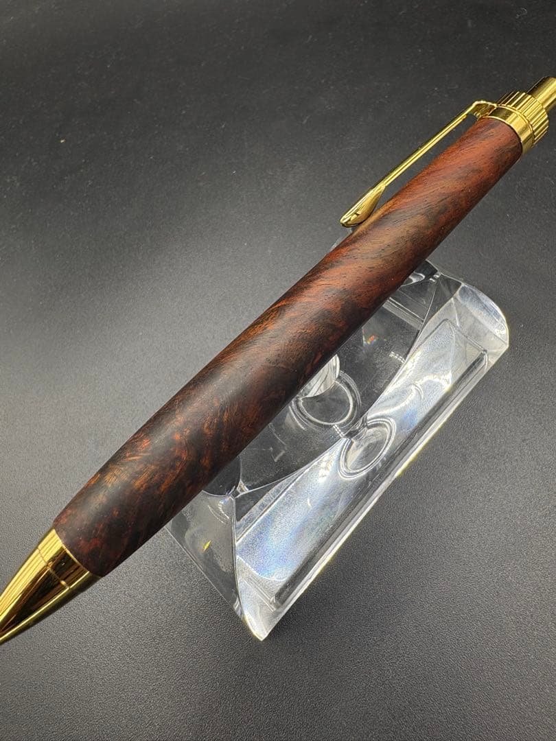 534超極上　本紫檀　瘤杢　縮杢　多色　木軸シャーペン　ボールペン