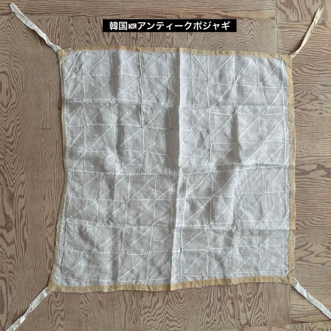 【約69cm】ポジャギ　韓国　アンティーク　骨董　モシ　麻　風呂敷　チョガッポ