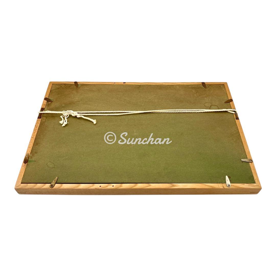 【中古】 アンティークタイルアート 木製額装品 ヴィンテージ ヨーロッパ