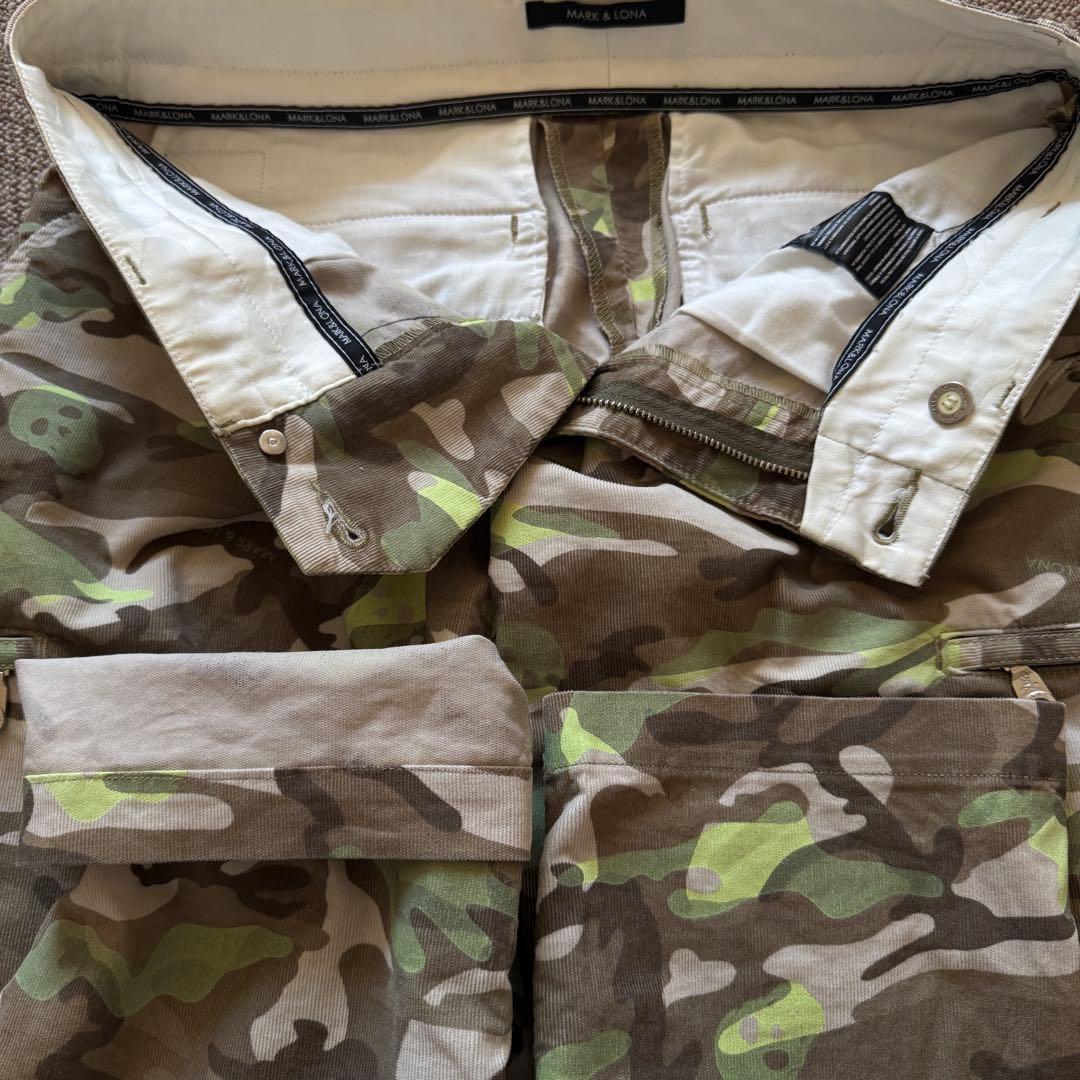 マークアンドロナ　パンツ　カモフラ　迷彩　M〜L相当　コーデュロイ　アーミー